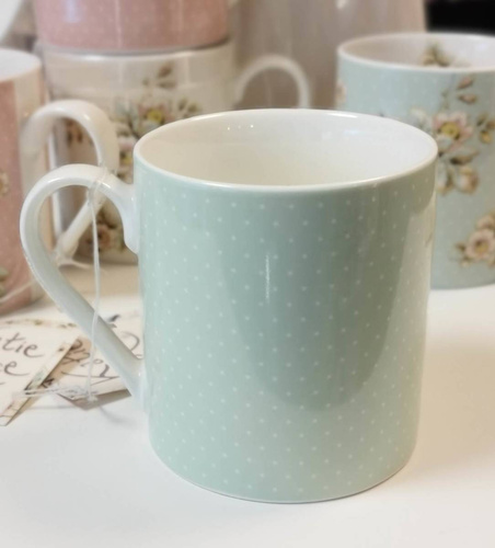 Kubek Porcelanowy Cottage Flower Kate Alice Creative Tops pastelowa zieleń 300ml