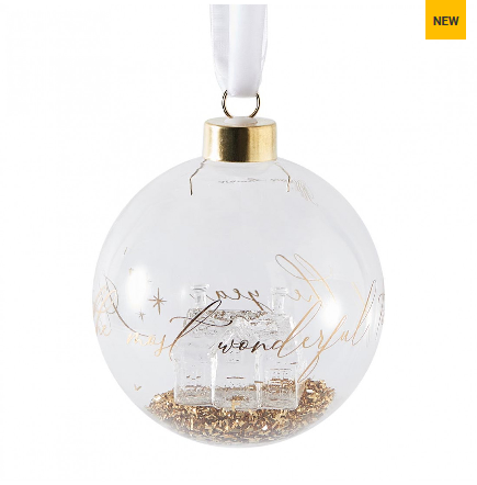 Riviera Maison, bomka na choinkę, Glass House Ornament Dia10, szklana,10cm.