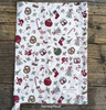 Ręcznik kuchenny świąteczne dekoracje Krasilnikoff Danish Design kolor biały/brązowy/bordowy/zielony 50x70cm 100% bawełna