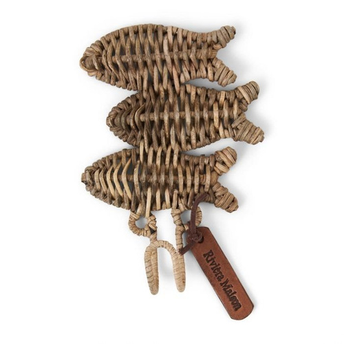 Riviera Maison Wieszak rattanowy Ławica ryb RR School Of Fish Cloth Hook 12x15cm.