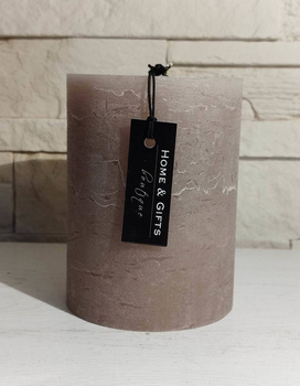 Świeca dekoracyjna walec Rustic kolor ciemny beż 13x10cm czas palenia około 100h