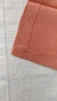 Bieżnik lniany 45x140cm Morela ciemna 100% len