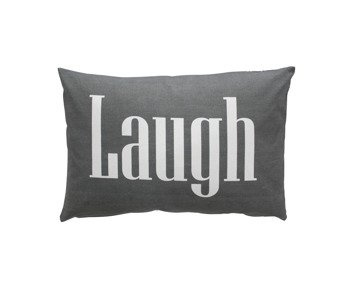 Krasilnikoff, poszewka na poduszkę, bawełniana, szara, LAUGH, gwiazki, 40x60cm.