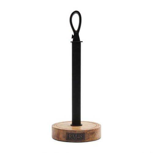 Riviera Maison Stojak na ręcznik papierowy Bedford Kitchen Roll Holder 35x14 czarny drewno metal