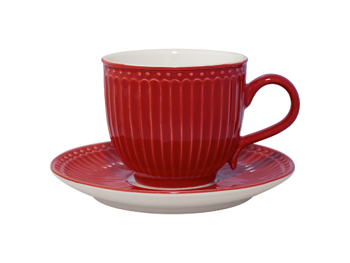 Green Gate Filiżanka czerwona Alice Red Green Gate Everyday h8x9cm 250ml