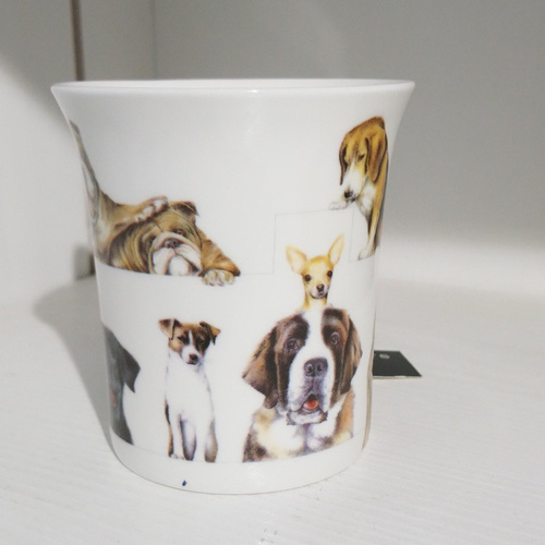 Kubek z psami, Scally Wags, Ashdene, porcelanowy, biały, 200ml.