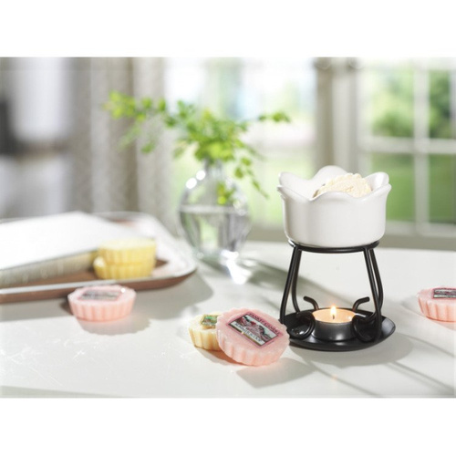 Yankee Candle, kominek do wosków, Petal Bowl Cream, ceramiczny, kremowy, h 12,5x10cm