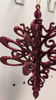 Zawieszka na choinkę Burgundy 13x9,5 ciemny fiolet brokat plastik