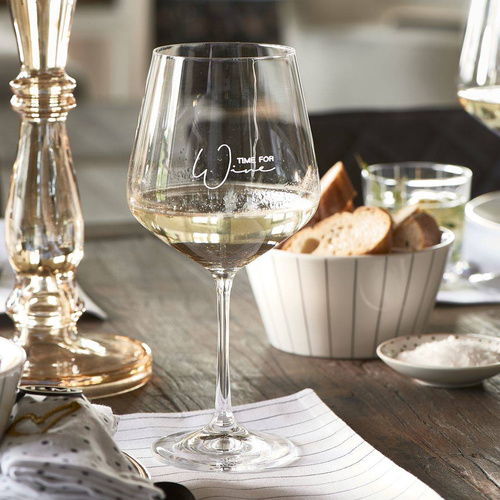 Riviera Maison Kieliszek do wina Time for Wine Glass szklany 22cm 600ml