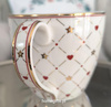 Kubek porcelanowy Greengate Mug Clarina heart white kolor biały/czerwony/złoty