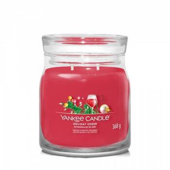 Yankee Candle Signature Świeca zapachowa Holiday Cheer  słoik średni 368g dwa knoty wosk sojowy