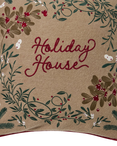 Lexington Poszewka Świąteczna Holiday House Wool 50x50cm kolor beżowy 65% wełna 30% poliester 5% włókna z recyklingu 