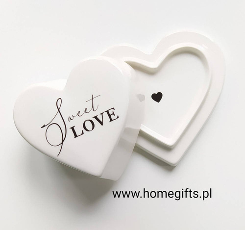 Riviera Maison Maselniczka serce Sweet Love Butter Dish porcelanowa biała 13x12x5cm