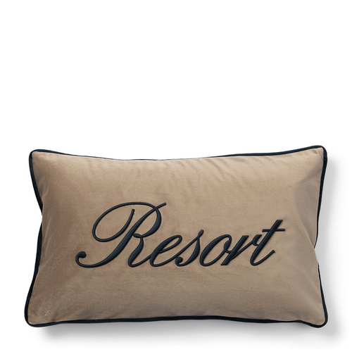 Riviera Maison Poszewka na poduszkę Resort Pillow Cover 50x30cm kolor ciemny beż/czarny