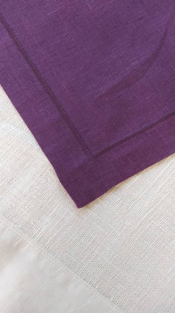 Bieżnik lniany 45x140cm ciemny fiolet 100% len