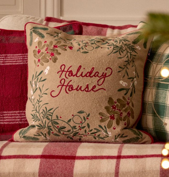 Lexington Poszewka Świąteczna Holiday House Wool 50x50cm kolor beżowy 65% wełna 30% poliester 5% włókna z recyklingu