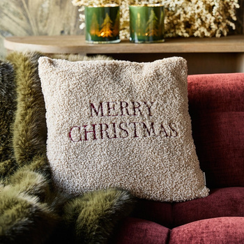 Riviera Maison Poszewka świąteczna na poduszkę Merry Christmas Pillow Cover 50x50 cm  poliester