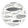 Riviera Maison Talerz śniadaniowy The Seafood Breakfast Plate 20cm porcelana biały z motywem ryb.