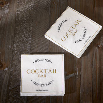 Riviera Maison Serwetki papierowe cocktailowe Paper Napkin Rooftop Cocktail Bar 25x25cm 20szt/paczka