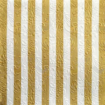 Serwetki papierowe świąteczne Ambiente Elegance Stripes Gold/White lunchowe 33x33cm op.15szt