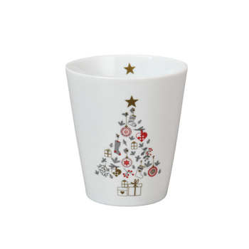 Kubek porcelanowy świąteczny Happy Mug Christma Tree Krasilnikoff Danish Design biały 10cm 330ml