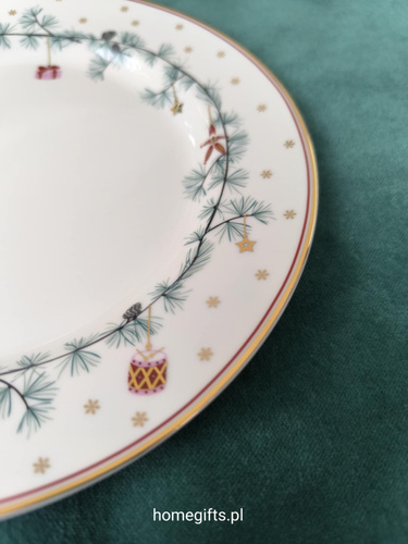 Talerz deserowy Greengate Plate Juana white 20,5cm kolor biały/złoty