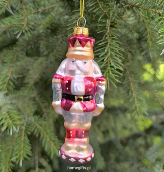 Bombka szklana Dziadek do orzechów Greengate Ornament glass Nutcracker red 15cm.