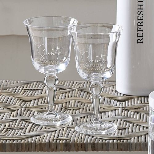 Kieliszek do wina akrylowy Riviera Maison Cheers to Summer Wine Glass 18,4cm