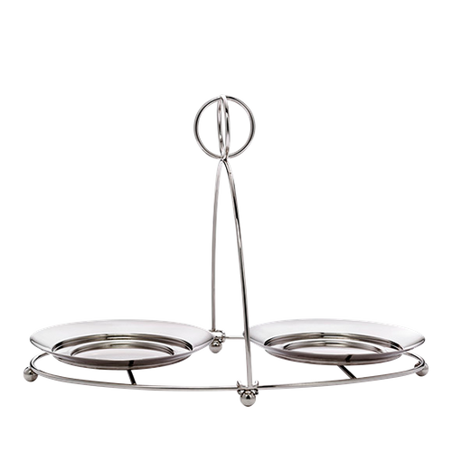 Świecznik metalowy Mix & Mingle Double Jar Display Stand srebrny H23cmx35x21cm