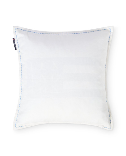 Lexington Poszewka na poduszę Niebieska Hortensja haft 50x50cm kolor niebieski/biały/zielony 55% len 45% bawełna