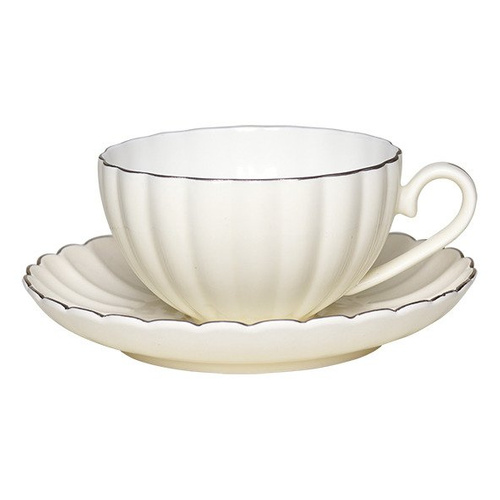 Greengate, filiżanka, STEPHANIE, porcelanowa, kremowa, h8cm