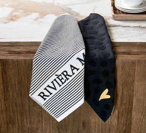 Riviera Maison Ręcznik kuchenny Dots & Stripes Kitchen Towels 2 pcs bawełna kpl 2 szt