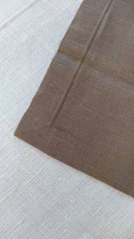 Bieżnik lniany 45x140cm naturalny beż ciemny 100% len