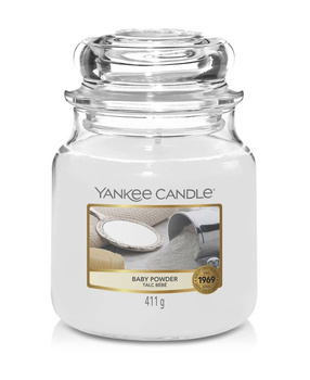 Yankee Candle świeca zapachowa Baby Powder słoik średni 411g.