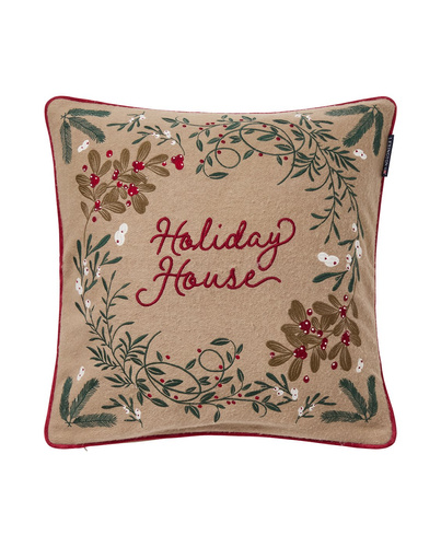 Lexington Poszewka Świąteczna Holiday House Wool 50x50cm kolor beżowy 65% wełna 30% poliester 5% włókna z recyklingu 