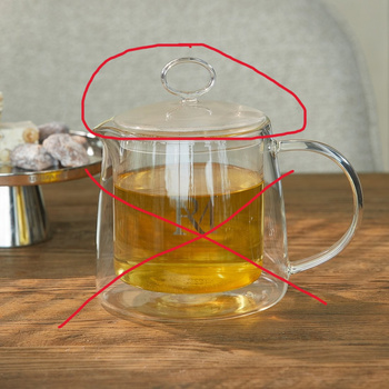 Riviera Maison Szklana pokrywka do dzbanka do herbaty z podwójnymi ściankami RM Double Wall Monogram Tea Pot  OUTLET
