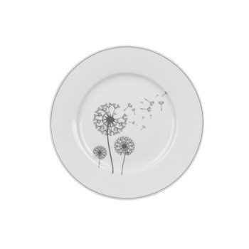 Krasilnikoff, talerz deserowy, porcelanowy, biały z motywem dmuchawca, Wild Flower, 20,5 cm.