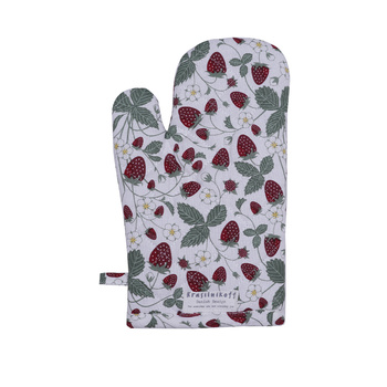 Rękawica kuchenna Truskawki Strawberry Krasilnikoff Danish Design 29x18cm kolory czerwony/zielony/żółty/biały 100% bawełna