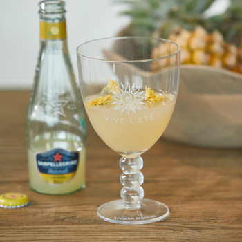 Riviera Maison Kieliszek do wina szklany Vive L'été Wine Glass 15,5x9,5cm 390ml