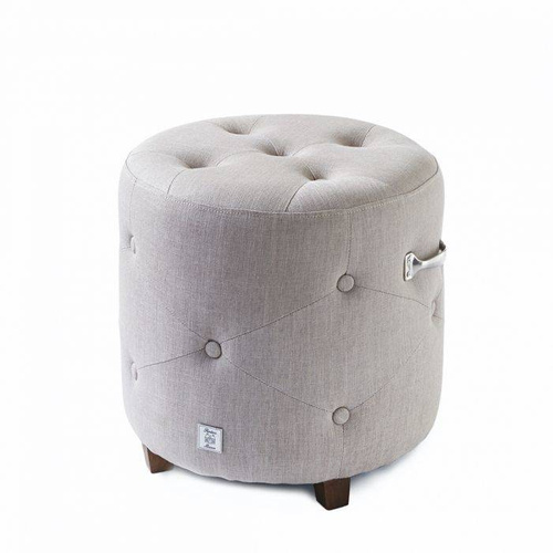 Riviera Maison Pufa Bowery Footstool linen Flax len kolor naturalny 46x43cm