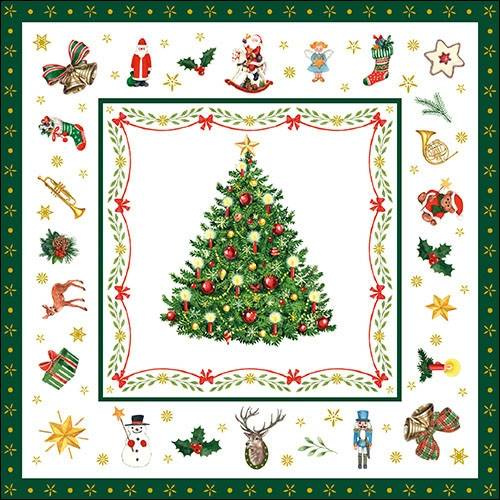 Serwetki papierowe świąteczne Ambiente Christmas Evergreen White lunchowe 33x33cm op.20szt.