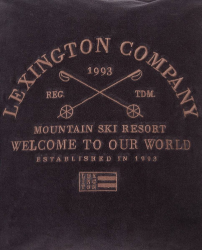 Lexington Poszewka na poduszkę Ski Resort Organic Cotton Velvet Pillow Cover 50x50 cm kolor ciemny szary aksamit.
