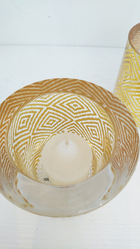 Partylite Szyk Safari by JONATHAN ADLER świecznik na tealight złoty.
