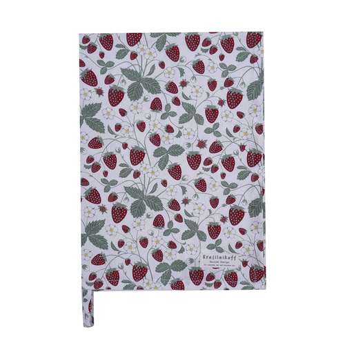 Ręcznik kuchenny Truskawki Strawberries Krasilnikoff Danish Design kolor czerwony/ biały/ zielony 50x70cm 100% bawełna