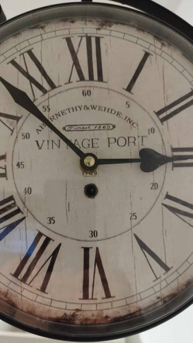 Zegar dworcowy dwustronny Vintage Port Belldeco