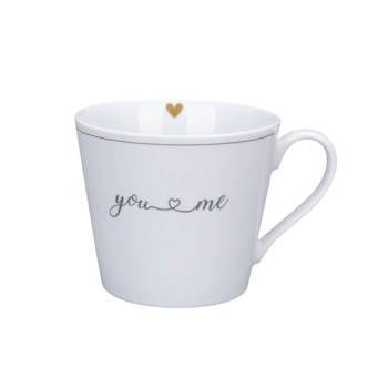 Krasilnikoff Kubek porcelanowy You & Me biały H9cm 400ml