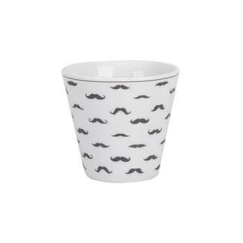 Krasilnikoff, kubek, porcelanowy do espresso biały z wąsami, Moustache, 6cm, 90ml.