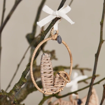 Riviera Maison Zawieszka wielkanocna uszy królika Rustic Rattan Bunny Ears Ornament 9,5x11,5cm