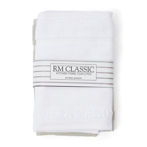 Riviera Maison  Ręczniki kuchenne KPL 2 szt RM Classic Kitchen Towel flax 50x50cm