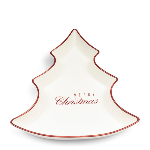 Riviera Maison Talerz świąteczny do serwowania dań Merry Christmas Plate kolor biały porcelana  30x35x5cm